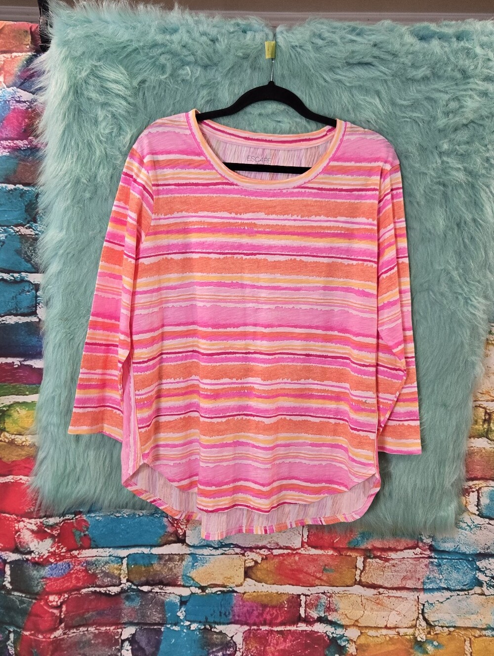 Escape By Habitat Clothes Pink Orange And Yellow Long Sleeve Top Size L